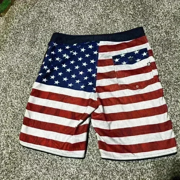 Rip Curl Patriotic Red White Blue Stars Stripes USA Flag Board Shorts Mens 29 - Picture 10 of 12